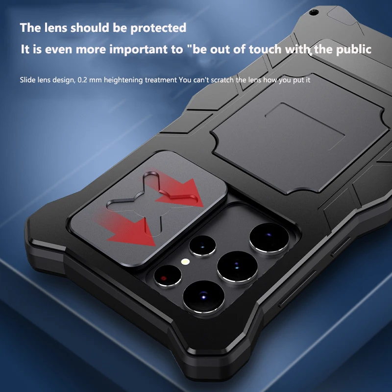 

Shockproof, Dropproof and Dustproof Mobile Phone Case for Samsung S22U Metal Bracket S22 Mirror Desktop Bracket Protective Cover
