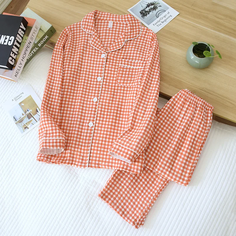 Couple Pyjamas Korean Styles Pajamas Set Spring Winter Pijamas Set Lovely Female Male SLeepwear Set