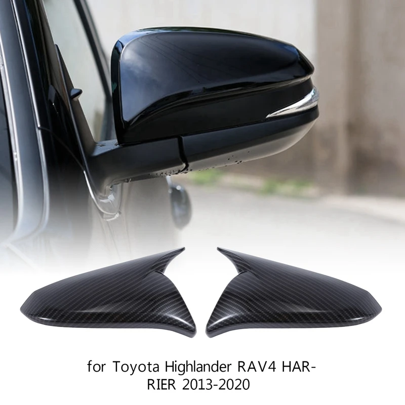 

Car Rearview Mirror Cover For Toyota Highlander RAV4 HARRIER 2013-2022 Ox Horn Side Mirror Shell Reverse Caps Trim