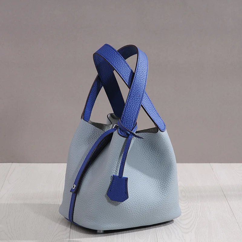 

Новая верхняя сумка из воловьей кожи с рисунком личи, голубая сумка капуста, портативные дизайнерские сумки для женских сумок