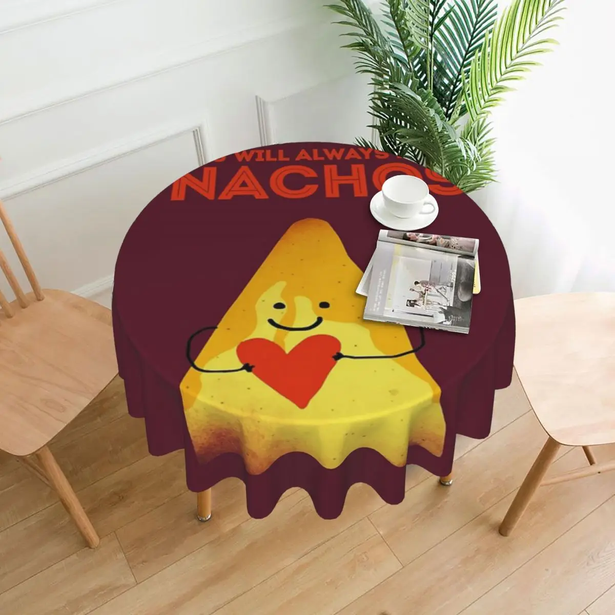 

Скатерть Nacho Love диаметром 60 дюймов, 152 см, устойчивая к морщинам, домашний декор, праздничный Декор