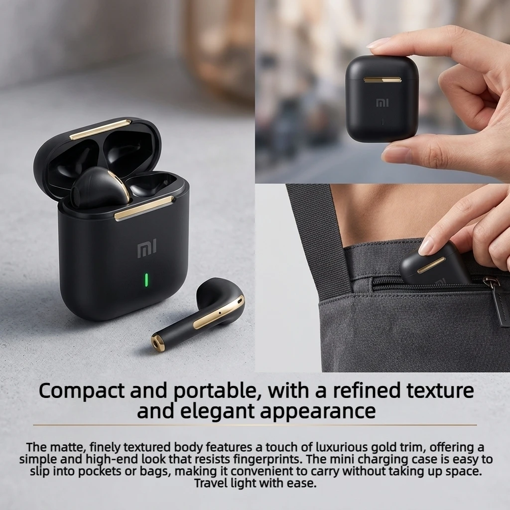 Фото Беспроводные Bluetooth-наушники Xiaomi TWS: стерео, для спорта и игр, внутриканальные, с микрофоном и сенсорным управлением №5