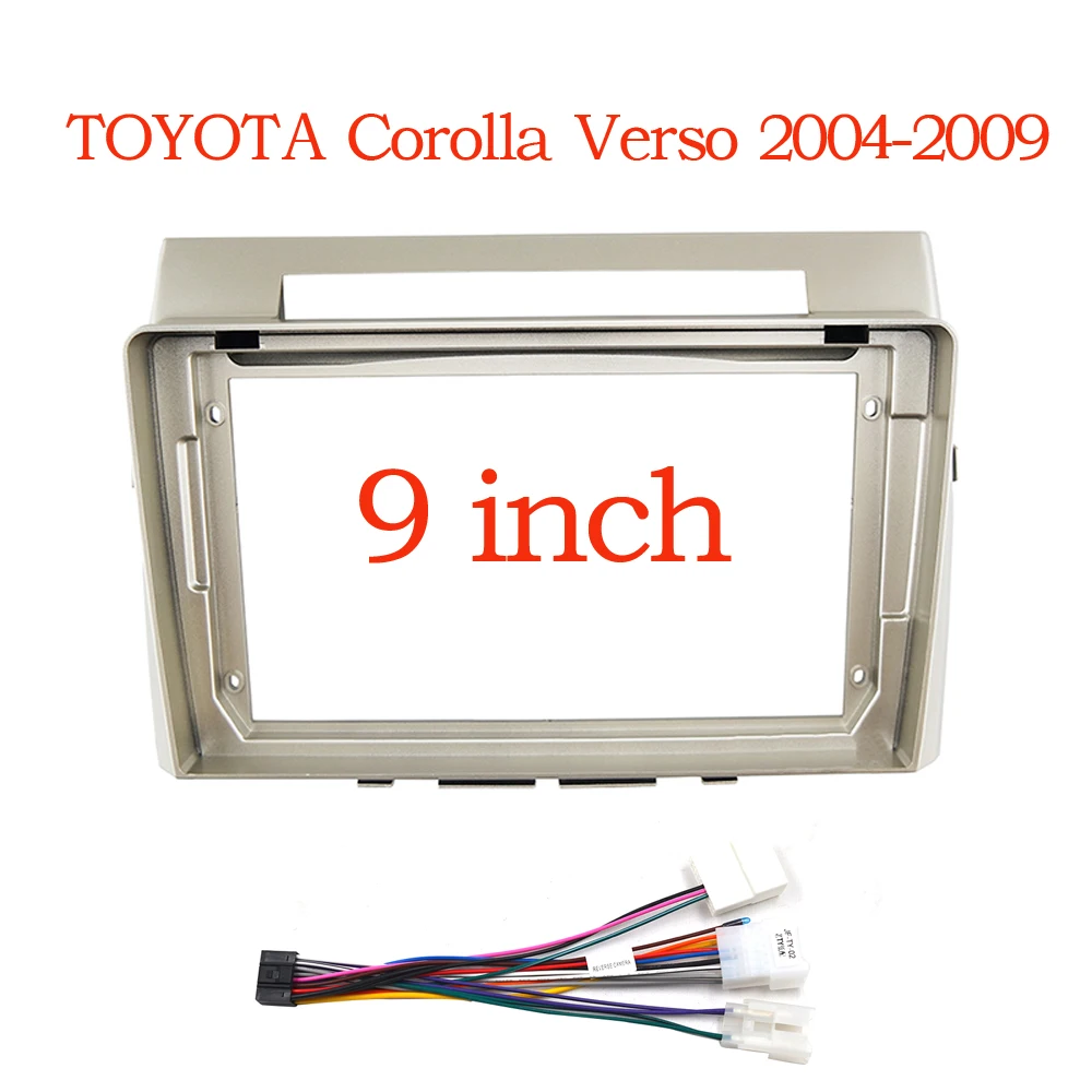

Автомобильные аксессуары 2 Din 9 дюймов радио Fascia DVD GPS MP5 панель Рамка для Toyota Corolla Verso 2004 - 2009 комплект крепления приборной панели