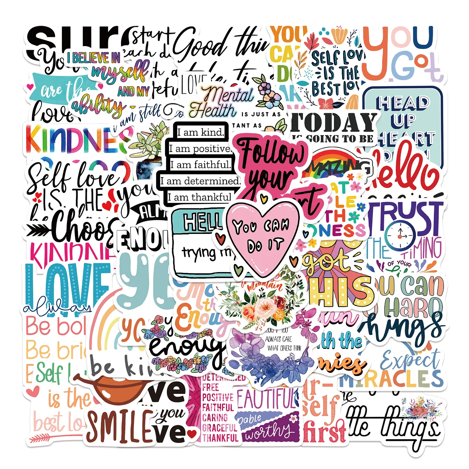 

10/30/52PCS Inspirational Motivational Phrases Stickers for Children Toy Stationery Notebook Phone Waterproof Graffiti Stickers