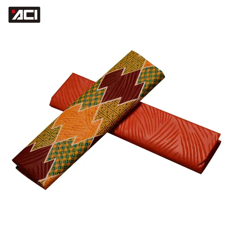 ACI Polyester Wax Nigerian Ankara Kente Fabric Chitenge Ghana Wax For Dress African Kitenge Print Fabric For Cloth In 2+2 Yards images - 6
