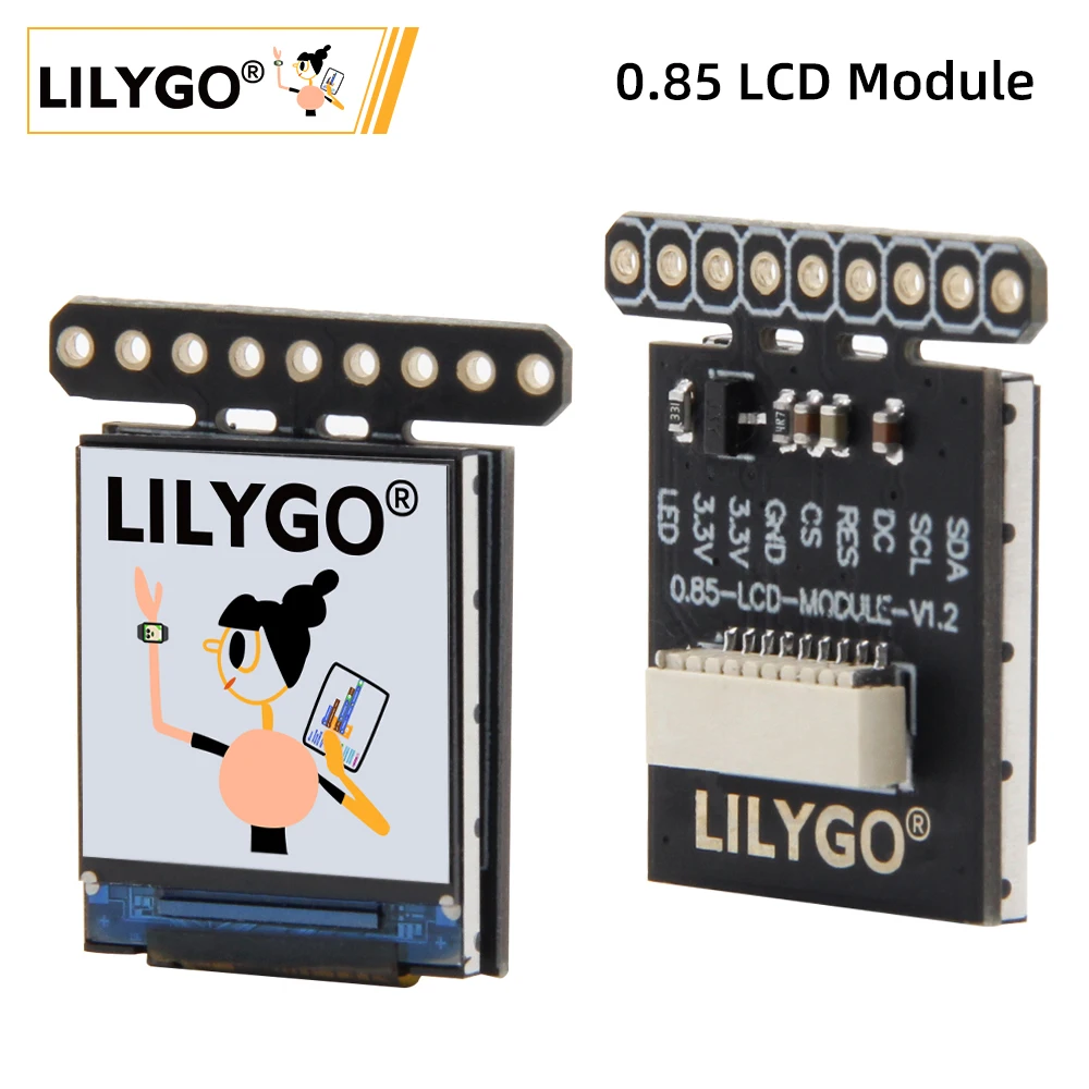 

LILYGO® T-0.85 Inch LCD Module GC9107 Full Color Display IPS 128*128 Screen Development Board PH1.0mm Cable Holder For Arduino