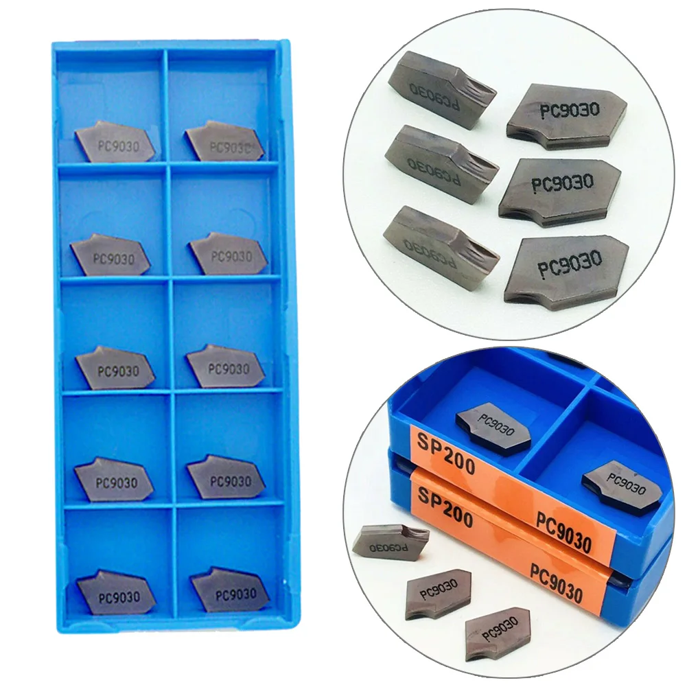 

10Pcs SP200 PC9030 Insert 2mm Cutting Wide CNC Cut-Off Grooving Carbide Insert For MGEHR/L Semi-finishing Finishing Insert