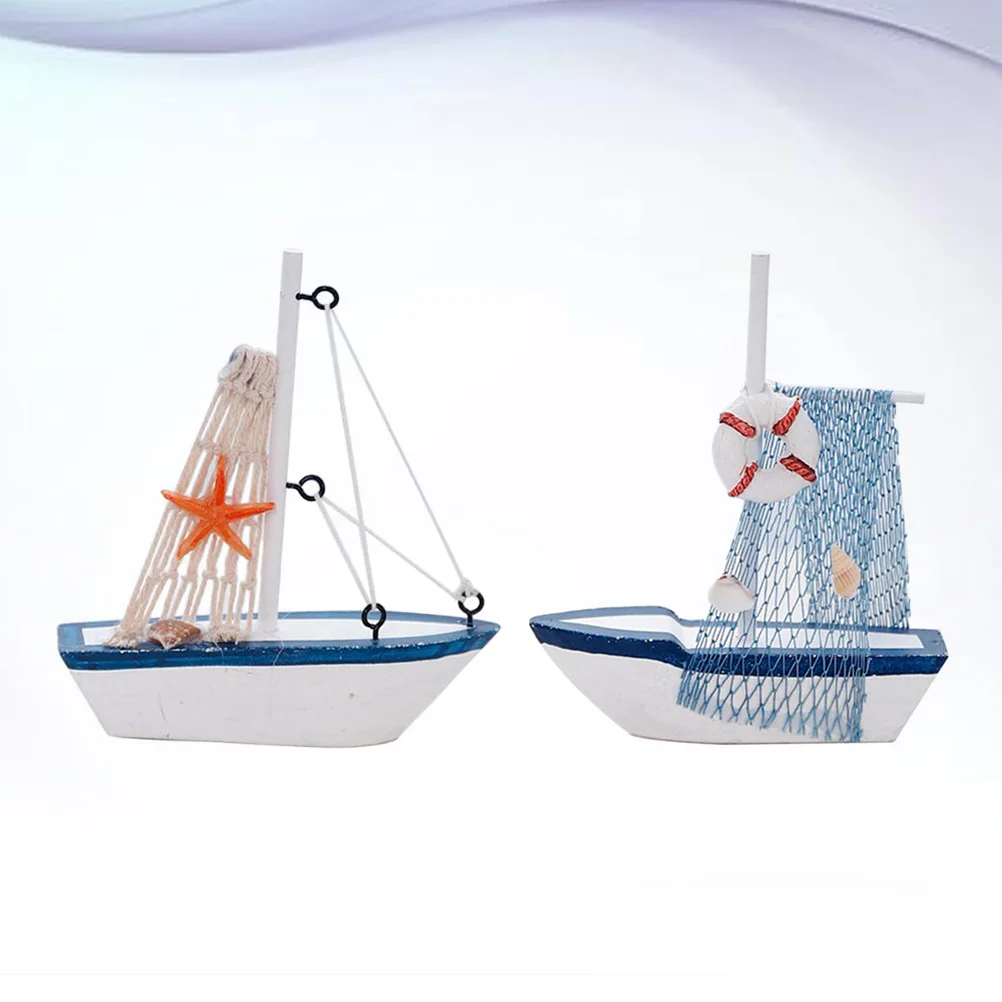 

Decor Sailboat Boat Decorations Wooden Ornament Model Beach Home Nautical Decoration Ocean Bathroom Ship Sail Boats Mini