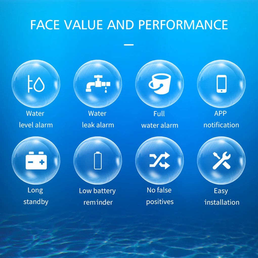 

1-5pcs WiFi smart Tuya Water Leakage Sensor Tuya Water Alarm Compatible With Tuyasmart / Smart Life APP Easy Installation