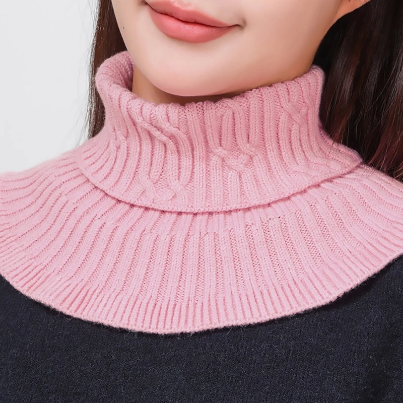 SZL Шарф Воротник Для Женщин Вязаный Мужчины Женщины Водолазка Эластичный
