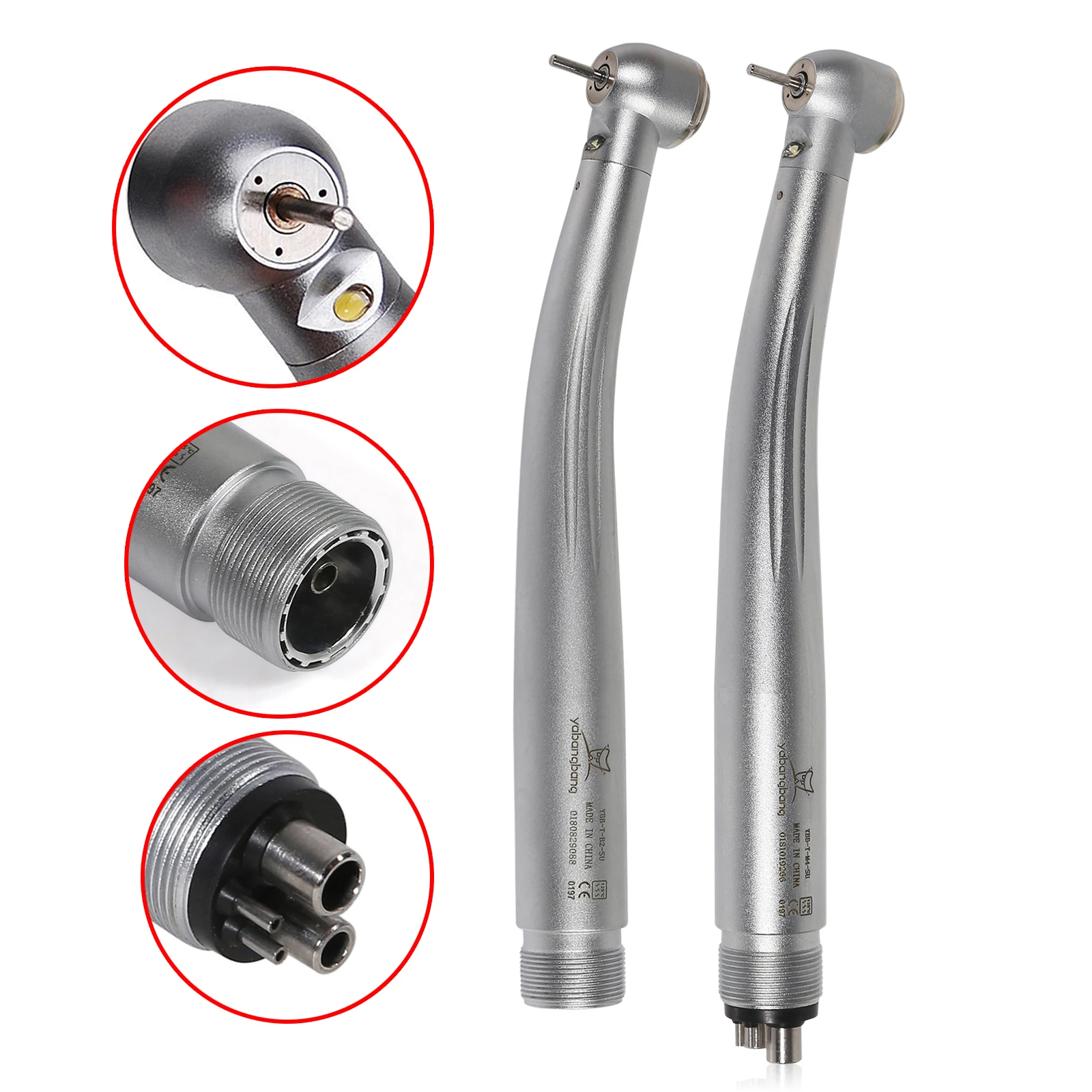 

Dental High Speed Handpiece LED Self-Power E-generator Fiber Optic Push Button Air Turbine 2/4Holes/Cartridge Rotor Fit NSK KAVO