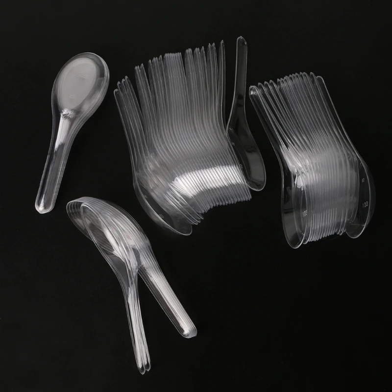 

100 шт., одноразовые пластиковые ложки для мороженого