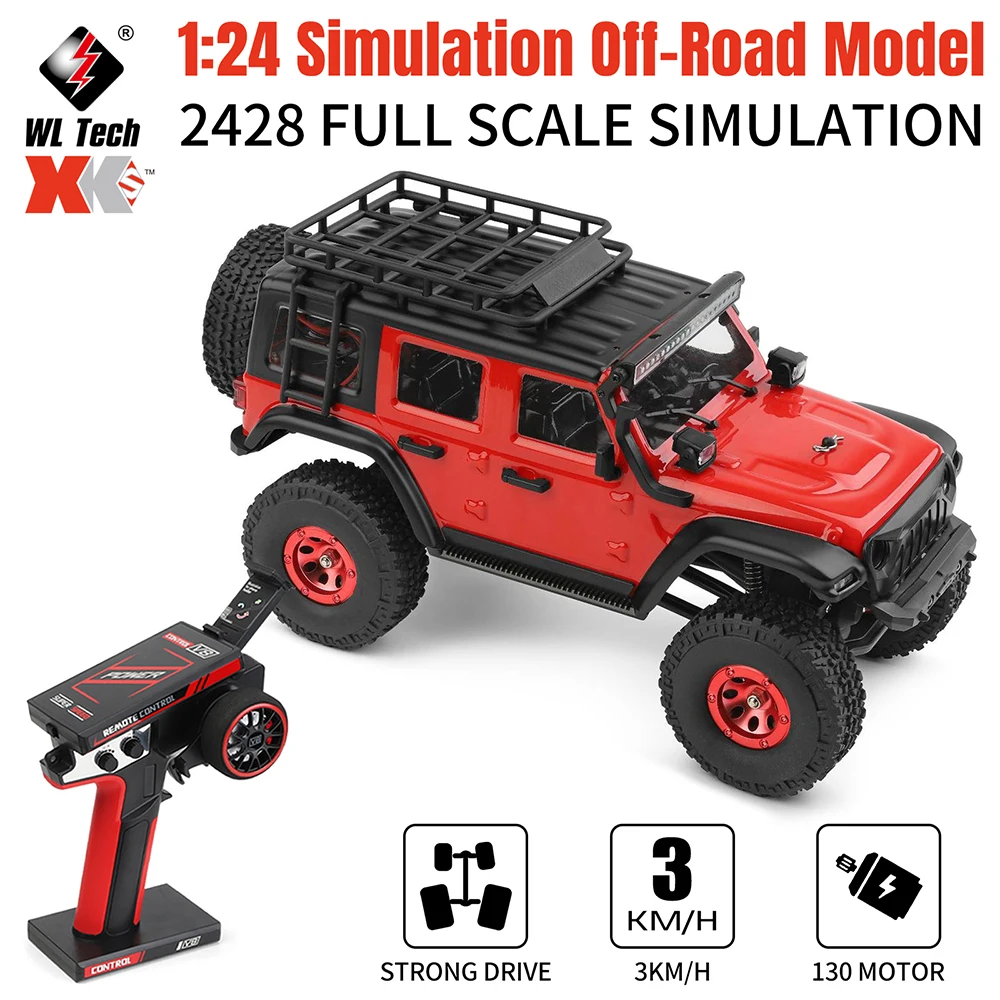

Wltoys XK 2428 4WD 1/24 Радиоуправляемый гусеничный Автомобиль 2,4G внедорожник с дистанционным управлением RTR восхождение транспортных средств игрушка с искусственной фарой для детей