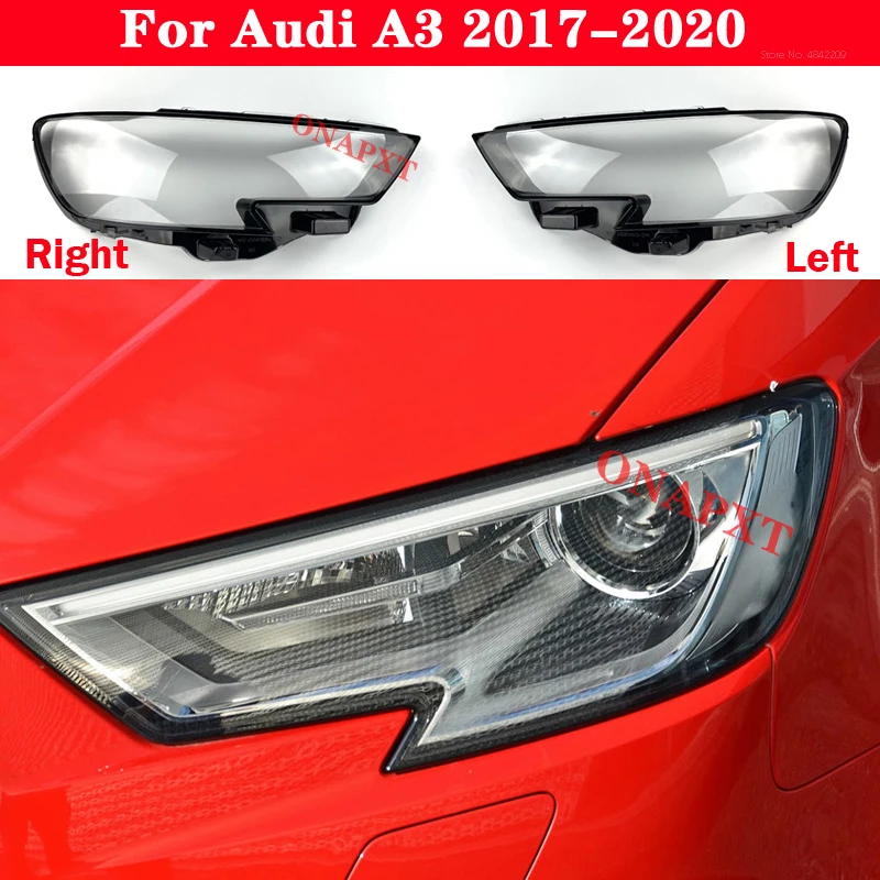 Auto Light Caps For Audi A3 8V 2017-2020 Car Headlight Cover Transparent Lampshade Lamp Case Glass Lens Shell