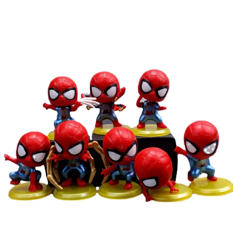 

Marvel Anime Peripherals Q Version Spiderman Hand Office Aberdeen Doll Model Car Decoration Cartoon Toy Creative Holiday Gift