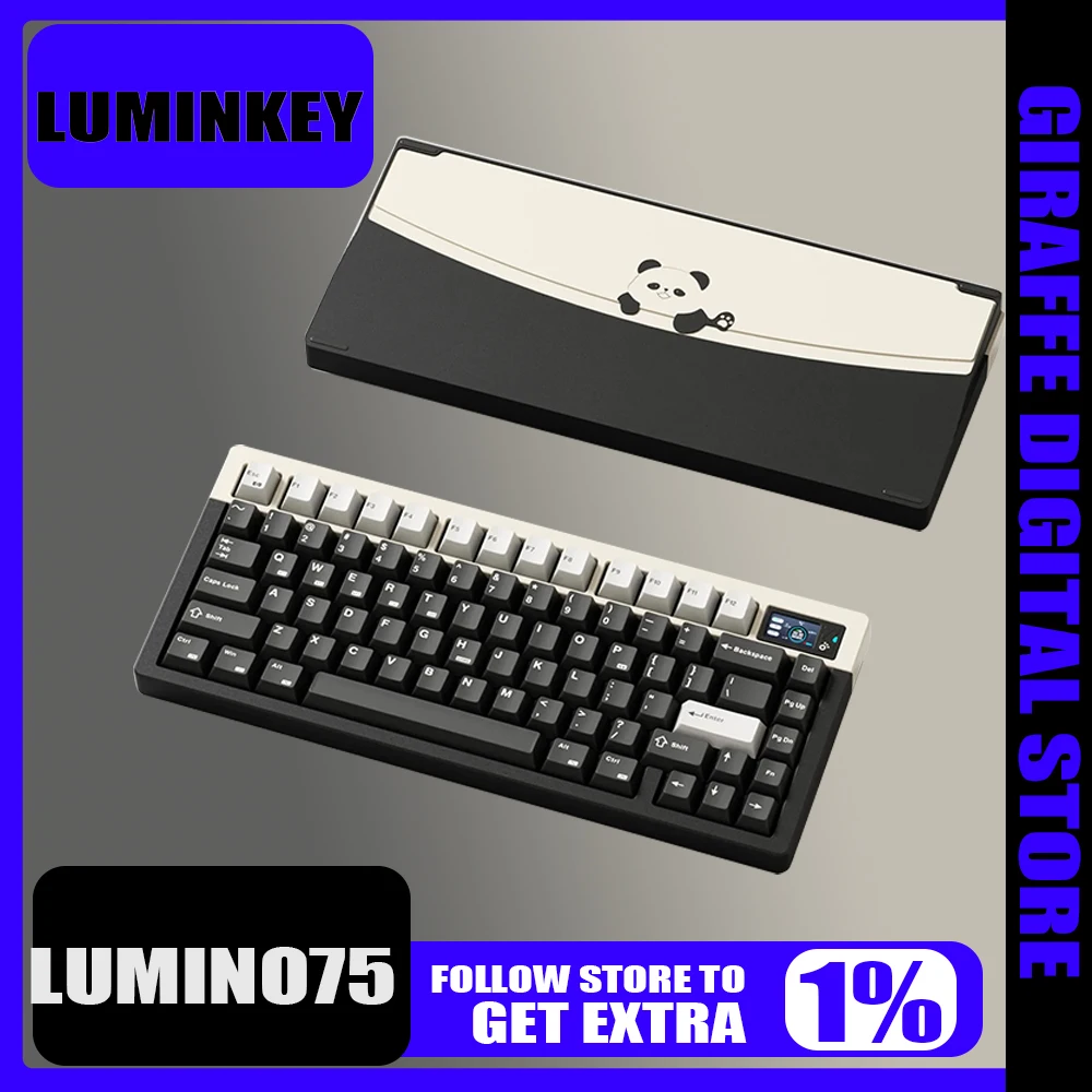 Новая клавиатура Luminkey Lumino75 экран из алюминиевого сплава горячая замена