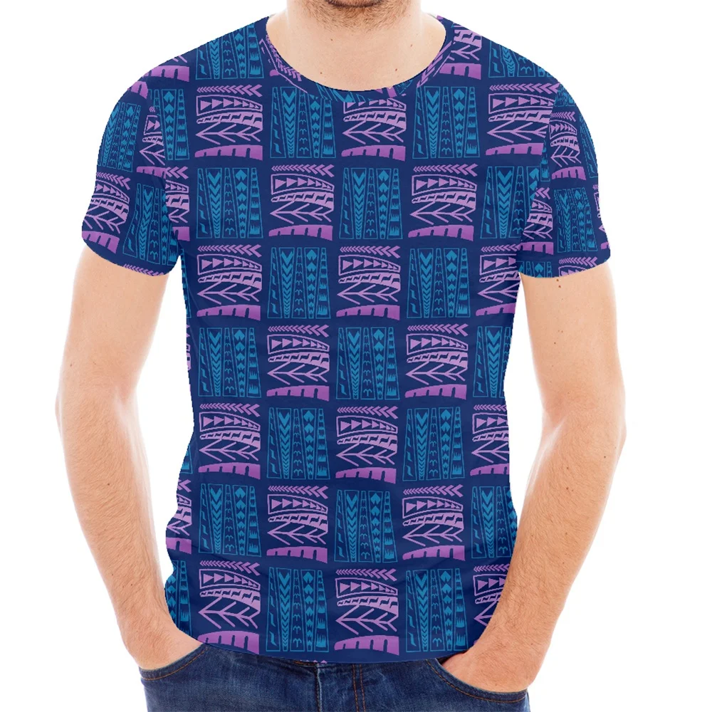 

XS-6XL New Sizes Men T Shirt Polynesian Tribal Clothing Dark Blue Tattoo Print Custom T-shirts Leisure O-neck Tees Camisetas