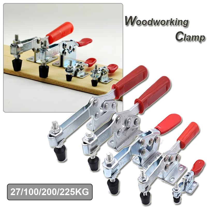 

GH-201 Woodwork Lever Clamp Horizontal Toggle Clamp Quick-Release Workbench 27/100/200KG Clamps For Woodworking Carpentry Tools