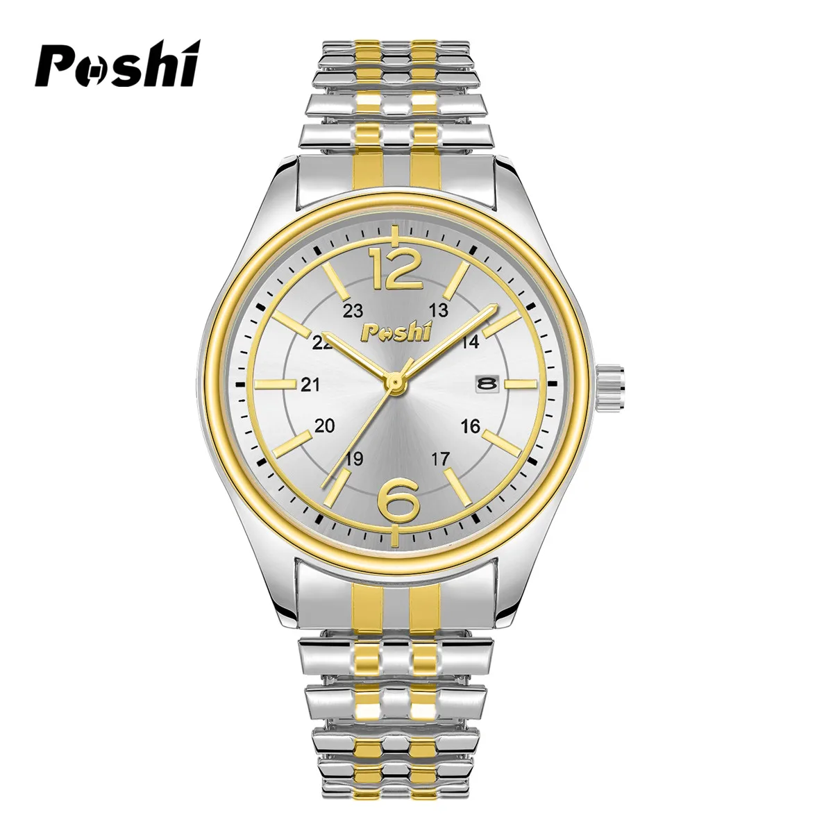 

POSHI New Luxury Business Quartz Watch For Men Fashion Casual All Steel Date Waterproof Wristwatch Sport Male Clock Reloj Hombre