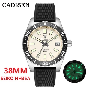 CADISEN 38mm Diving Watch Men Automatic Mechanical Wristwatch Luminous Bezel 200M Waterproof NH35 Mo in India
