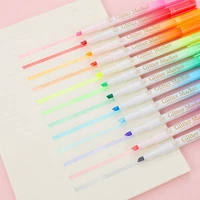 oblique head highlighter markers drawing pen mild colors fluorescent art marker schooloffice supplies cute art stationery