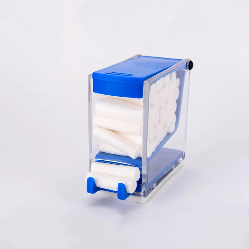 Dispensador de rodillos de algodón para ortodoncia, caja de almacenamiento de rodillos de algodón tipo prensa para dentistas, organizador de suministros de laboratorio de odontología, nuevo