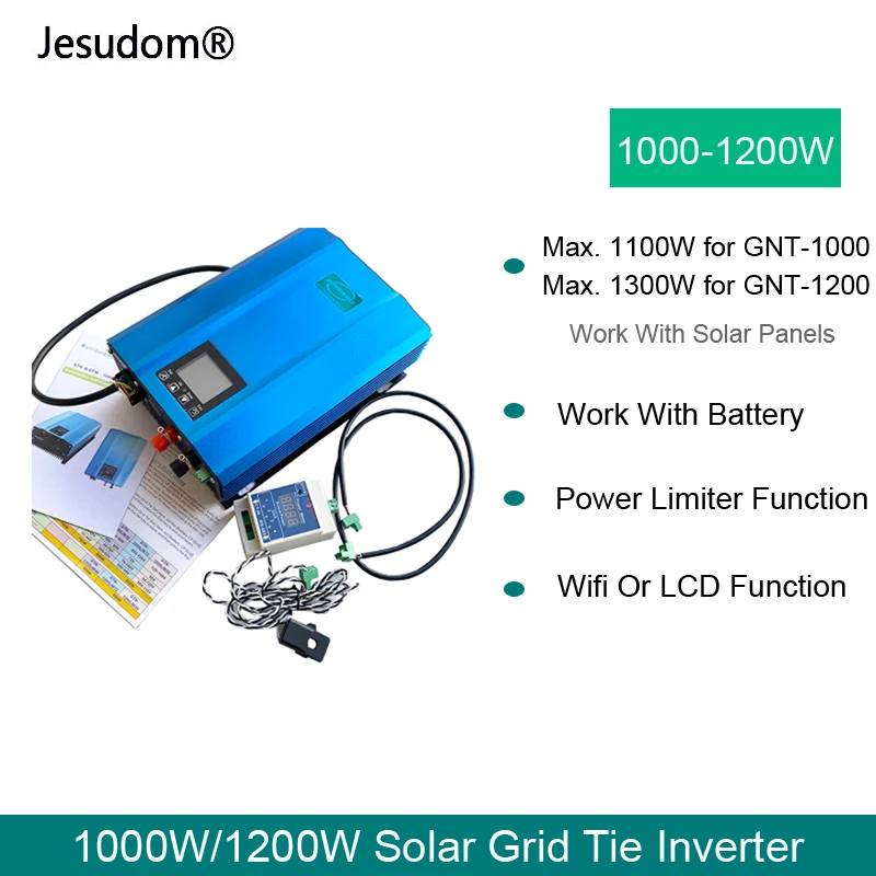 1000 Вт 1200 Солнечный Инвертор Сетка с чистым синусоидальным выходом 24 В