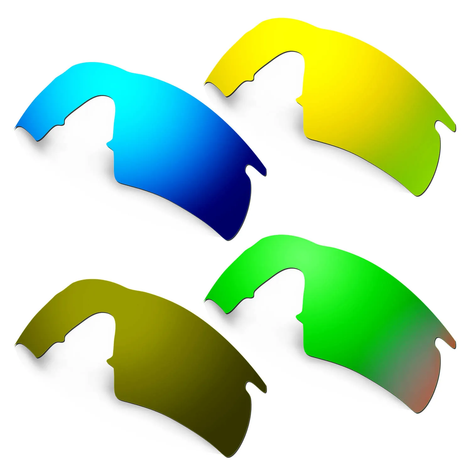 HKUCO Blue/Gold/Green/Bronze 4 Pairs Polarized Replacement Lenses For M Frame Hybrid Sunglasses Increase Clarity