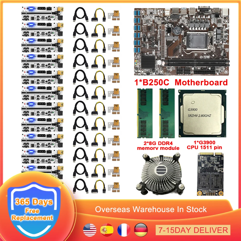материнская плата B250C для майнинга BTC 12 * PCIE в разъем графической карты USB3.0 LGA1151