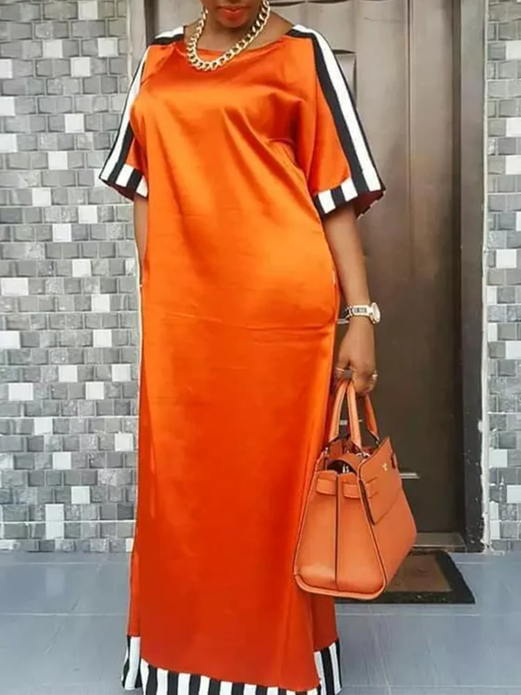 Богемное длинное платье-макси VONDA 2023 летнее платье Женский атласный сарафан в