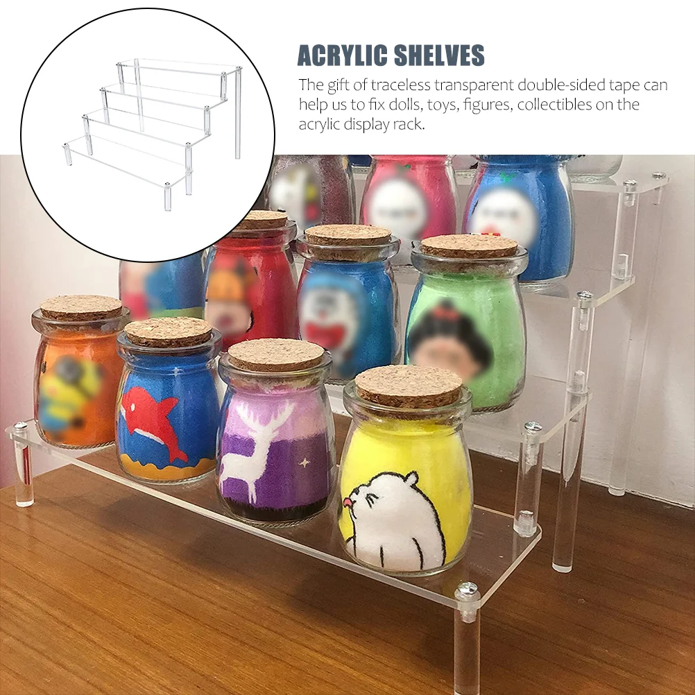 Rack Display Acrylic Shelfholder Clear Stand Tabletop Steps Dessert Holdsaction Desserts Figure Storage Makeup Polish Nail Riser