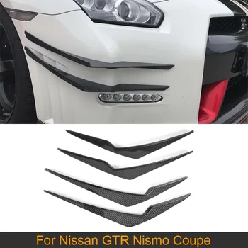 Carbon Fiber Front Bumper Fins Fender Vent Covers Trims For Nissan GT-R Nismo Coupe 2-Door 2015 2016 Car Front Bumper Fins