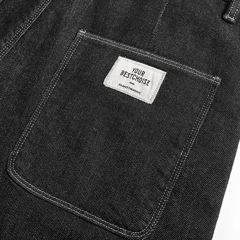 Men's Denim Pants Fashion Loose Wide Leg Jeans Casual Streetwear Printed Cross Trousers Pure Cotton Pants Baggy Men Jeans