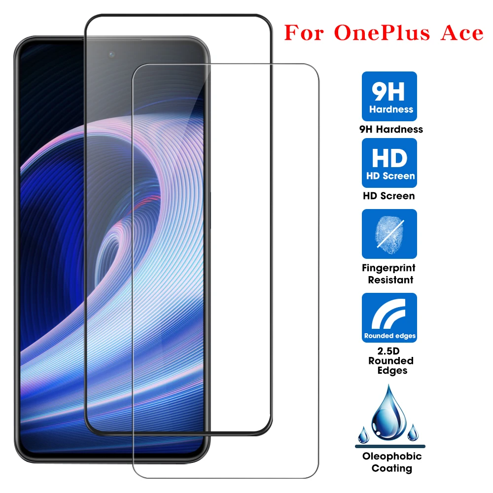 

Закаленное стекло для OnePlus Ace 5G, 2 шт., защита экрана 1 + Ace, Противоударная Защитная пленка с полным покрытием для Oneplus Ace 2022