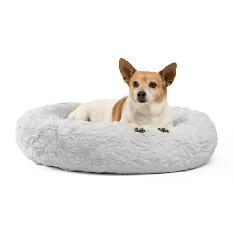 

Cuddler Lux Faux Fur Pet Dog Bed, 23"x23" Gray