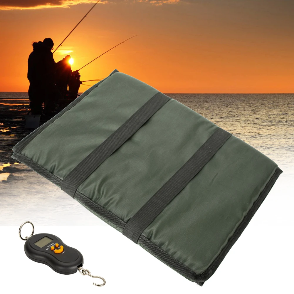 

Foldable Fishing Unhooking Mat Carp Landing Mat + Digtal Weihgt Scales Tackle Tool 3-layer Fish Protection Pad Hand-held Gourd