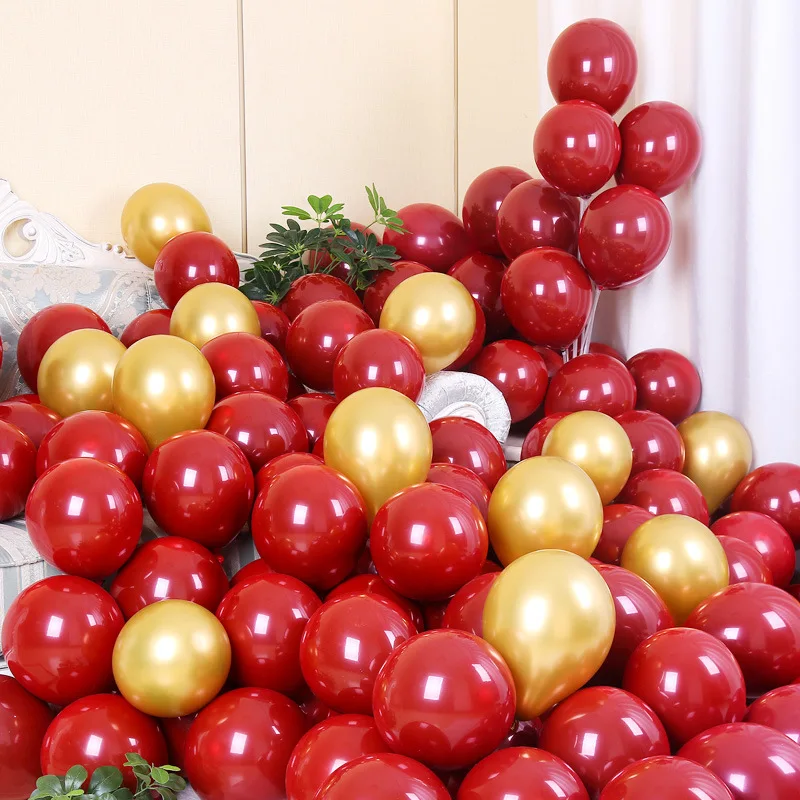 

10pcs Wedding Balloon Decoration Net Celebrity Wedding Room Layout Gem Garnet Red Wedding