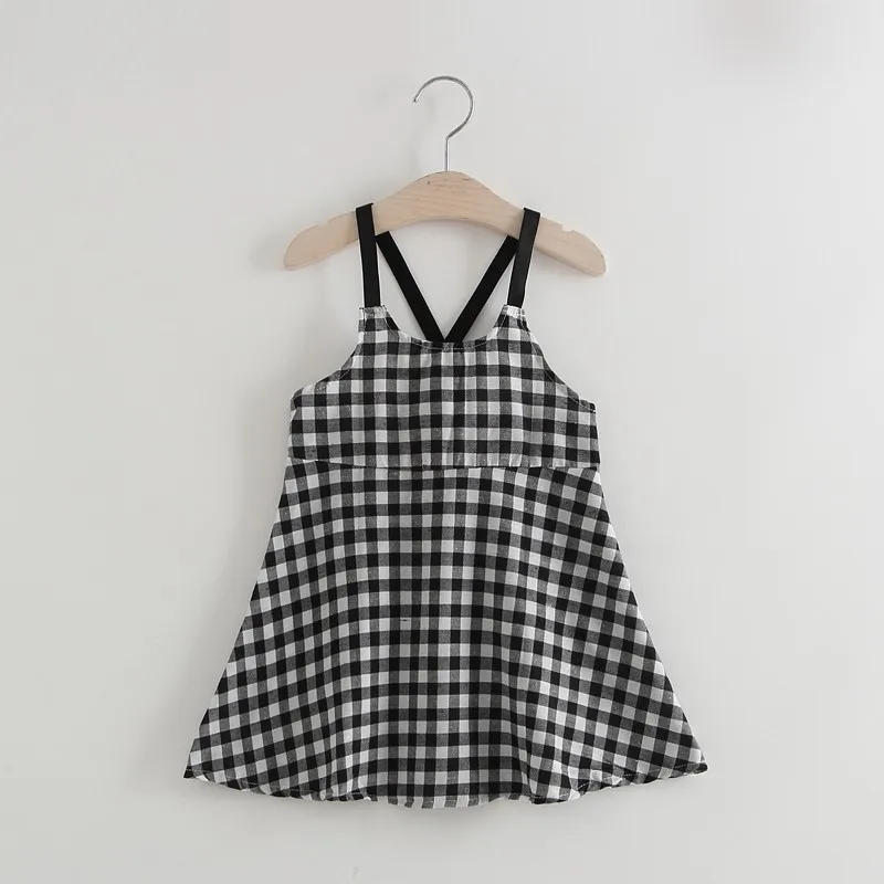 Детские Хлопковые Летние Платья В Клетку Юбки Принцессы Для Малышей Без Рукавов