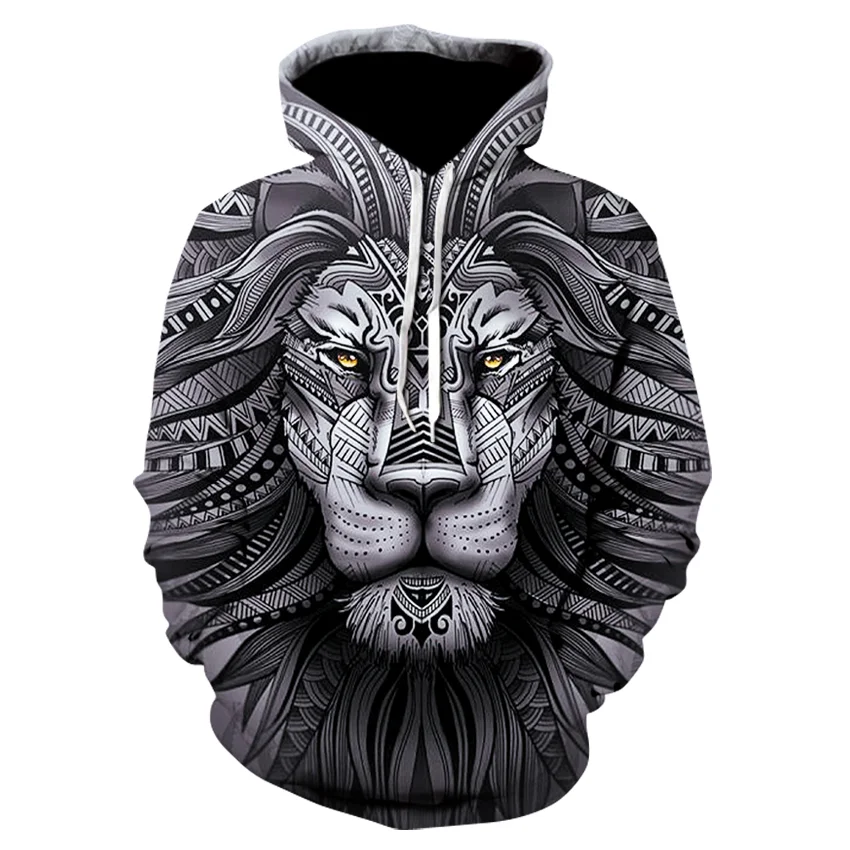 

Leão padrão masculino feminino hoodie animal impressão 3d pulôver tops moletom jaqueta outono casaco terno plus size moda hoodie