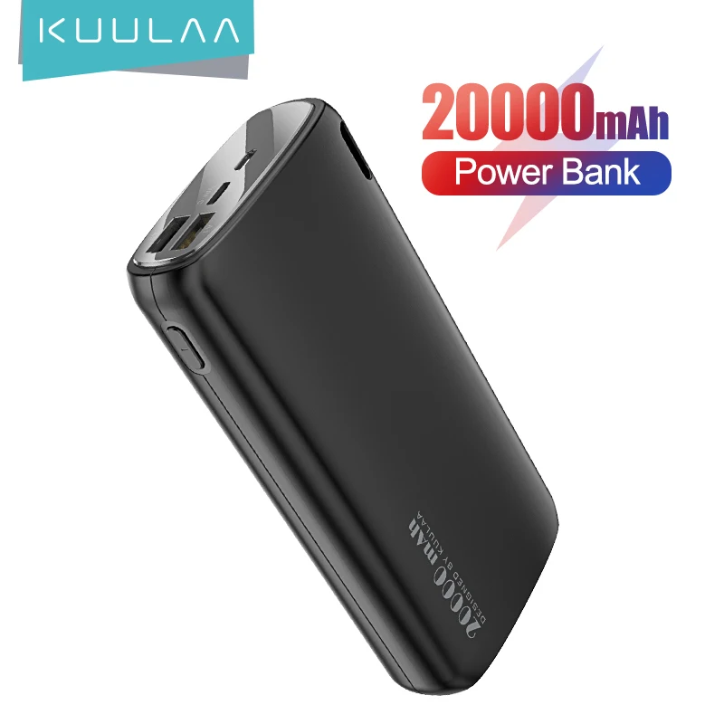 

KUULAA Power Bank 20000mAh Portable Charging Poverbank Mobile Phone External Battery Charger Powerbank 20000 mAh for Xiaomi Mi