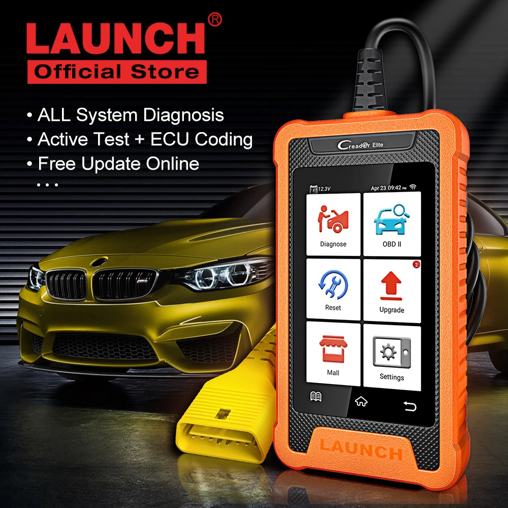

LAUNCH X431 Elite Car Diagnostic Tool Automative OBD OBD2 Scanner All System Active Test ECU Coding Free Update pk X-431 V