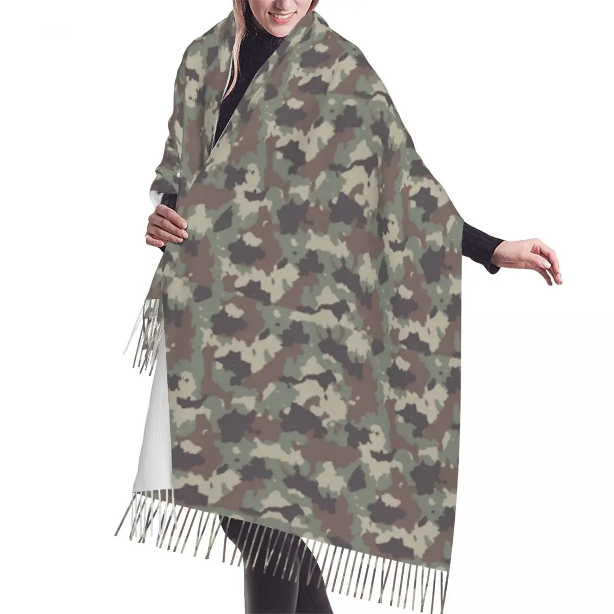 

Camouflage Seamless Soft Cozy Cashmere Scarf Woven Wrap Womans Warm Shawl