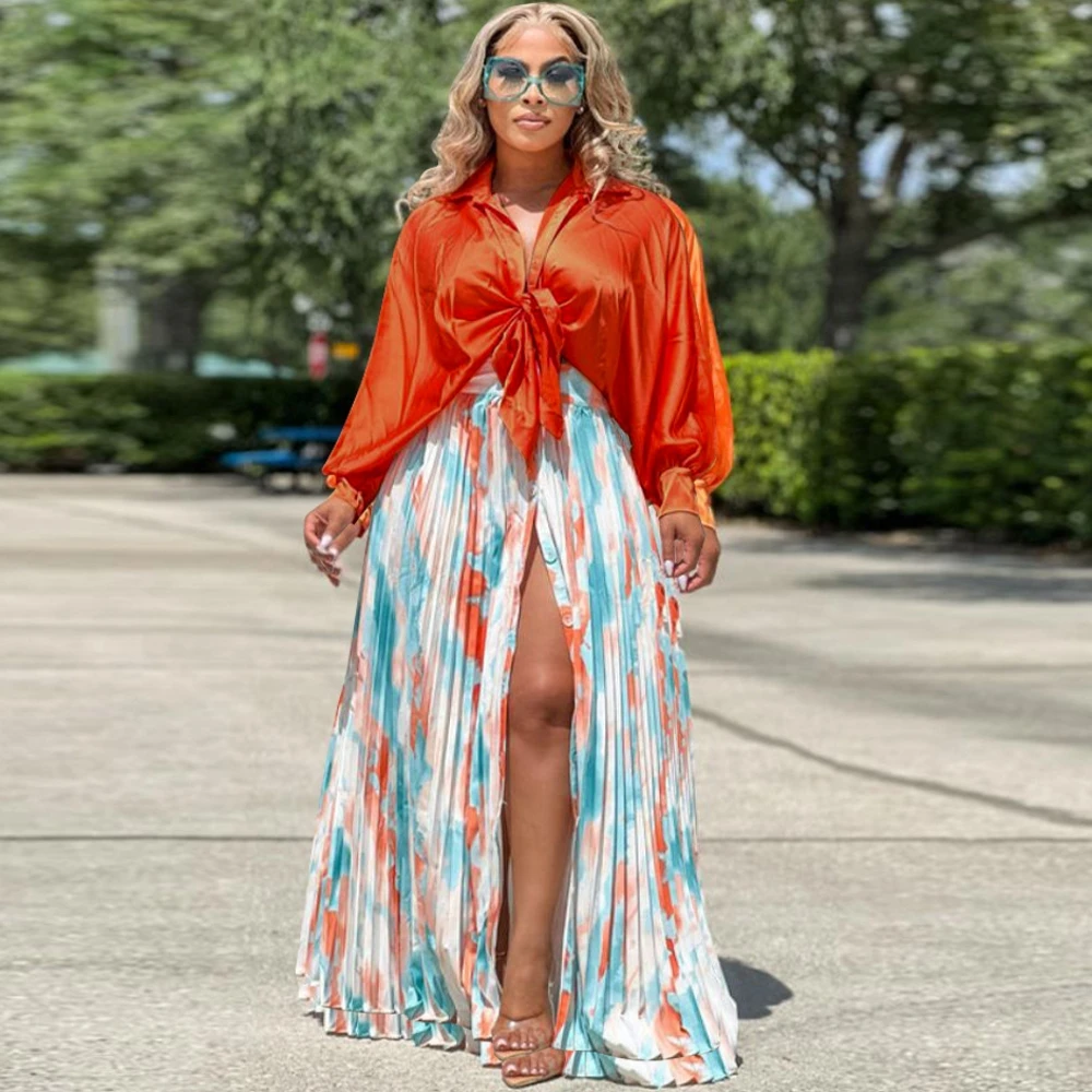 

New African Print Elastic Bazin Baggy Skirts Rock Style Dashiki Sleeve Famous Suit For Lady Women Tops And Skirts 2pcs/se