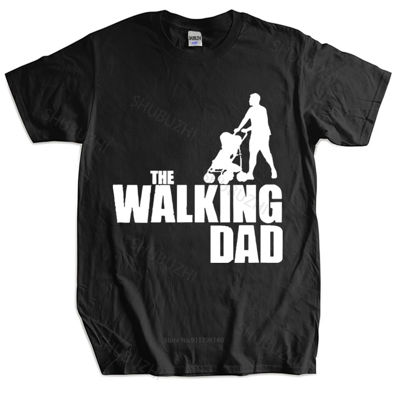 

Mens summer cotton tshirt loose tops The Walking Dad T-Shirt dead zombie father gift dad joke retro unisex tee-shirt top tees