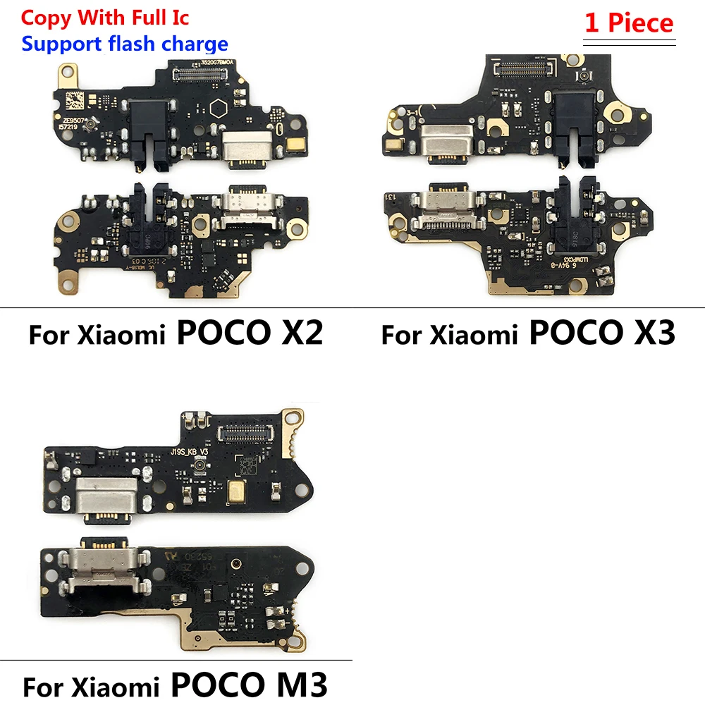

10Pcs/Lot, Charging Port Connector Dock Board Flex Cable With Full IC For Xiaomi Poco F1 X2 M3 F4 5G Charging Plate