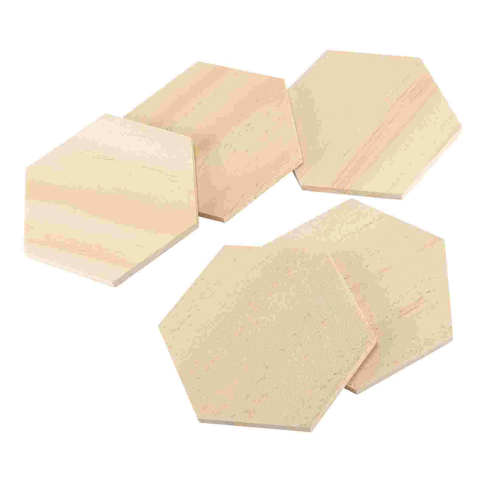 

Hexagon Wood Unfinished Wooden Slices Blank Blanks Pieces Diy Ornaments Shape Cutout Slice