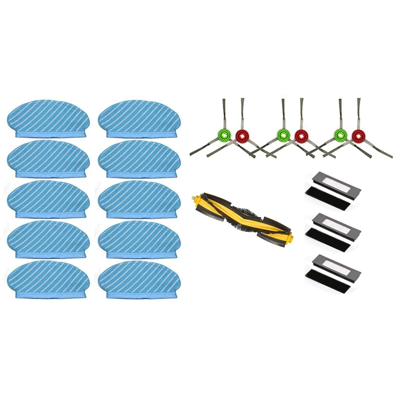 

10Pcs Mop Cloth Pads Set For Ecovacs Deebot Ozmo 920 950 Vacuum Cleaner Parts With HEPA Filter Main Roller Side Brush