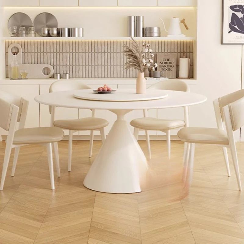 Белый обеденный стол для гостиной уникальный европейский круглый кофейный