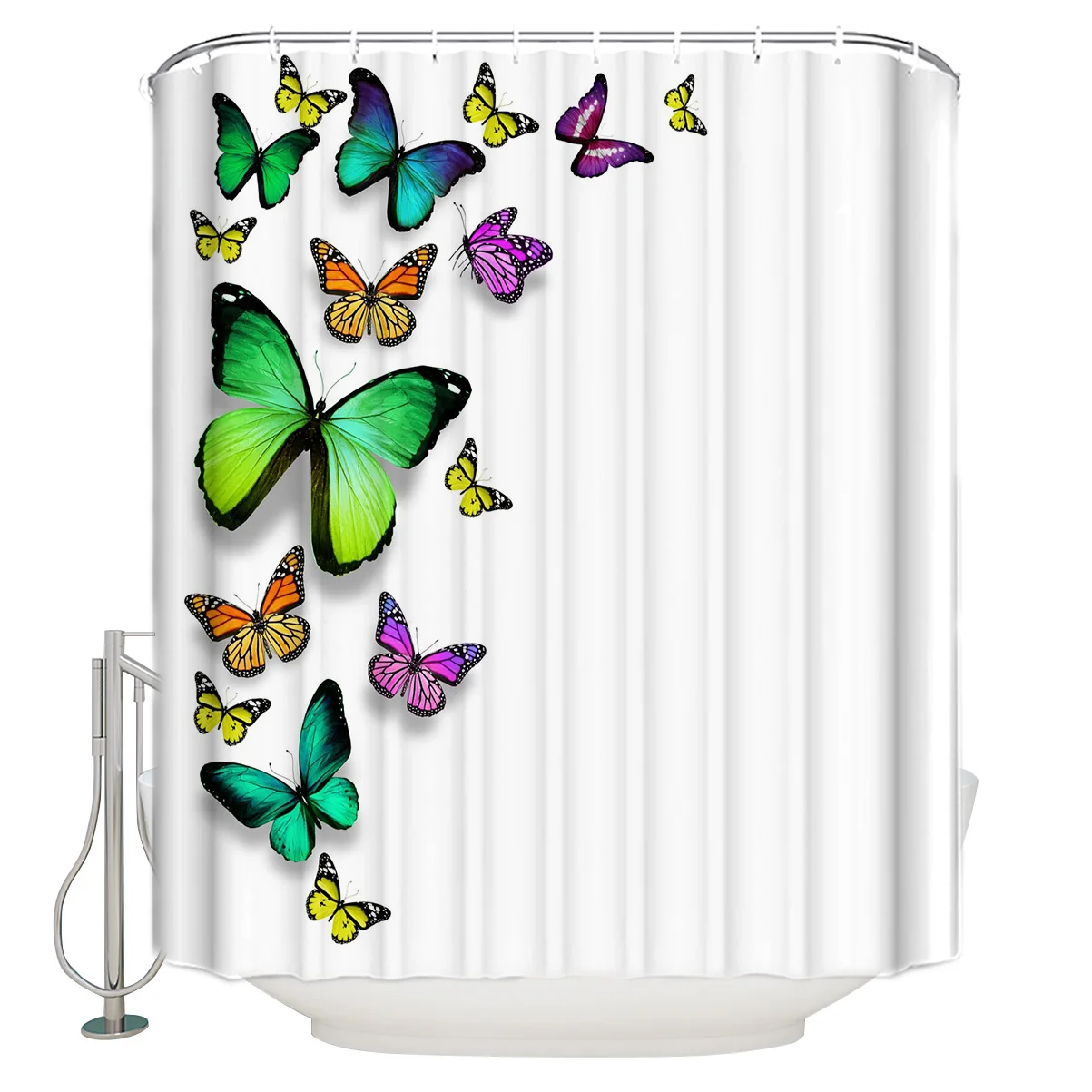 

Водонепроницаемая занавеска для душа с изображением бабочек