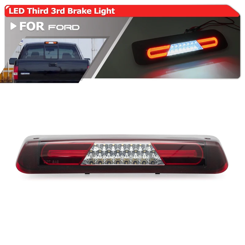 

Для Ford F-150 04-08 Lobo Explorer Sport Trac светодиодный третий стоп-центр с высоким креплением, стоп-сигнал, белый комплект грузосветильник 4L3Z13A613A